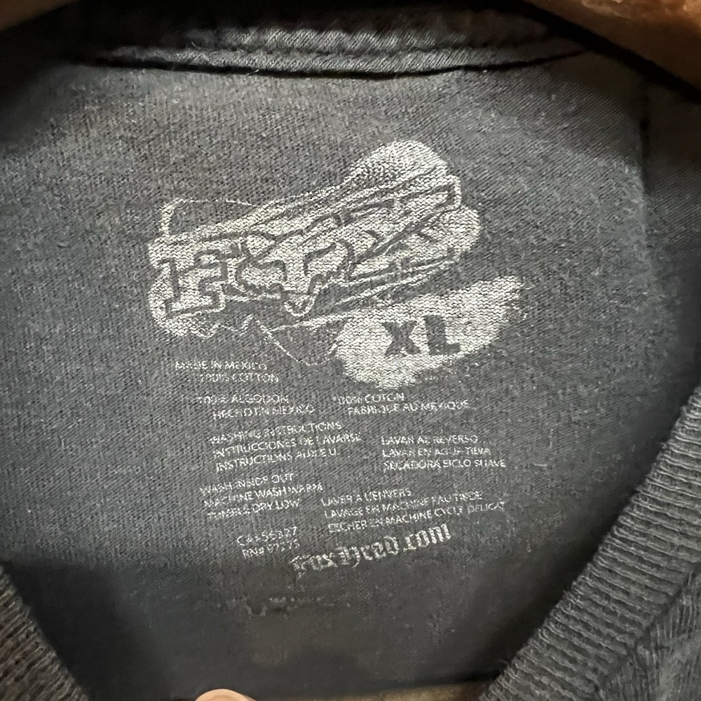 Fox Racing Y2K Graphic T Shirt Faded Black Size XL - Picture 3 of 7